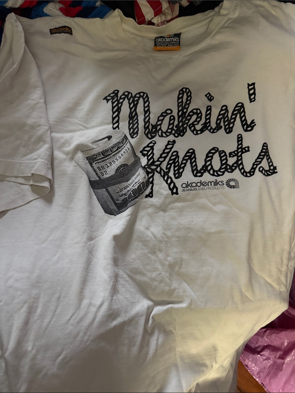 Akademiks White 'Makin' A'mats' Graphic Short-Sleeve Tee
